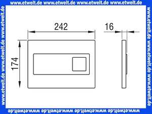 5810818 Schwab kpl. Betätigungs-Platte Caro Glas, mintgrün 581-0818