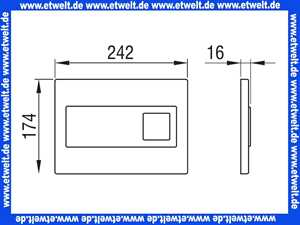 9228 Schwab komplette Betätigungsplatte CARO Glas - mintgrün, Zweimengenspülung