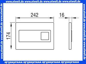9228 Schwab komplette Betätigungsplatte CARO Glas - mintgrün, Zweimengenspülung