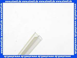 Duschkabinendichtung 1 zentrale Lippe mit Endwulst + 1 schräge Lippe seitlich für ESG 6-8 mm Rund mit Radius 550mm 1250mm lang