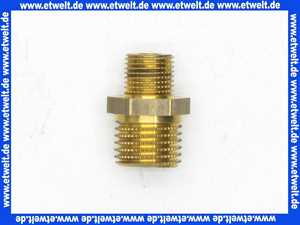 Gewindenippel Doppelnippel reduziert 1/8 Zoll AG x 1/4 Zoll AG flachdichtend Messing beidseitig Aussengewinde Reduziernippel