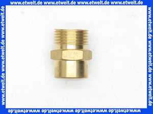 Gewindenippel Doppelnippel reduziert 1/4 Zoll IG x 3/8 Zoll AG flachdichtend Messing Innengewinde x Aussengewinde Reduziernippel