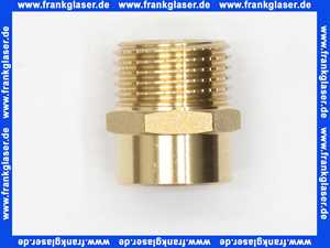 Gewindenippel Doppelnippel reduziert 3/8 Zoll IG x 1/2 Zoll AG flachdichtend Messing Innengewinde x Aussengewinde Reduziernippel