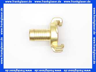 GEKA plus Schlauchstück K 3/4 Zoll 19mm Schlauchstutzen für Trinkwasser, Messing, beigerote NBR Formdichtung, Schnellkupplung Klauenkupplung Schlauchkupplung