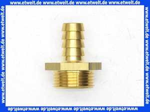 Schlauchtülle Einschraubtülle G3/4 Zoll AG - 13 mm Stutzen mit Sechskant Messing