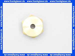 Verschlußkappe Kappe Messing 11/4 Zoll IG Innengewinde flachdichtend, Fertigung mit Loch 10,8 mm Durchmesser versehen