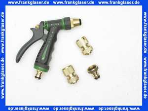 Gartenspritzen Anschlussset Stecksystem Messing 1/2 Zoll Wasserschlauch 20 m mit je 1 Hahnanschlussstück Schlauchstück Schlauchstück mit Wasserstop und Spritzpistole passend für marktübliche Steckkupplungen max. 16 bar bei +20°C