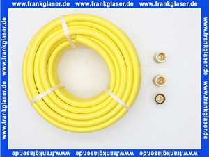 Stecksystem Messing Set 1/2 Zoll Wasserschlauch 30 m mit je 1 Hahnanschlussstück Schlauchstück Schlauchstück mit Wasserstop passend für marktübliche Steckkupplungen max. 16 bar bei +20°C