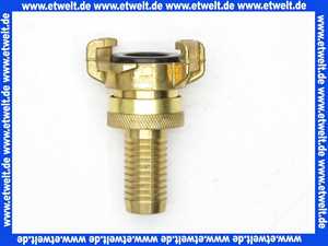 33402-E Saug- und Hochdruckkupplung mit Kontermutter Messing 3/4 Zoll - 19 mm Tülle/Stutzen für Saugleitungen absolut dicht und gegen selbstständiges Lösen durch Schutzring gesichert