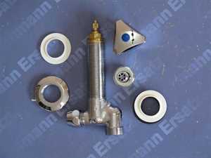 Spültischventil 1/2 Zoll x 10 mm chrom mit Rückflussverhinderer Verstellbereich 50mm