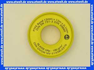 Teflon-Gewindedichtband Dichtungsband PTFE-Dichtband nach DIN EN 751-3 fuer Grobgewinde