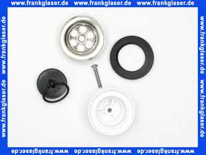 101961 Viega Ablaufventil für Spüle, Ventiloberteil Edelstahl, Ventilstopfen mit Schlüsselring, Ventilunterteil Kunststoff, Aufbauhöhe Ventilunterteil 40, 1 1/2 Zoll, Durchmesser 70, Modell 7432.31