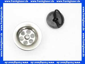 101961 Viega Ablaufventil für Spüle, Ventiloberteil Edelstahl, Ventilstopfen mit Schlüsselring, Ventilunterteil Kunststoff, Aufbauhöhe Ventilunterteil 40, 1 1/2 Zoll, Durchmesser 70, Modell 7432.31