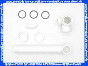 104917 Viega Ablaufverbindung für Doppelspüle, Kunststoff, Ablauf exzentrisch, Abwasserschlauchanschluss, Höhenausgleichstück, 1 1/2 Zoll, Maß 80-310, Modell 794