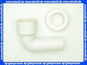 108212 Viega Ablaufbogen 90° für Urinal-Becken, Kunststoff, Lippendichtung, Rosette nach DIN 1380, L 125, Durchmesser 50, Modell 3228, weiß