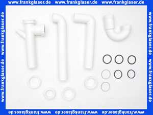 108496 Viega Ablaufverbindung für Doppelspüle, Kunststoff, Ablauf zentrisch, Abwasserschlauchanschluss mit Kappe, Höhenausgleichstück, Ablauf waagerecht, Röhrengeruchverschluss, 1 1/2 Zoll, Maß 90-310, Durchmesser 40, Modell 79485