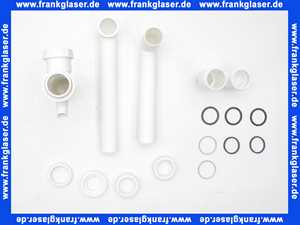 108496 Viega Ablaufverbindung für Doppelspüle, Kunststoff, Ablauf zentrisch, Abwasserschlauchanschluss mit Kappe, Höhenausgleichstück, Ablauf waagerecht, Röhrengeruchverschluss, 1 1/2 Zoll, Maß 90-310, Durchmesser 40, Modell 79485