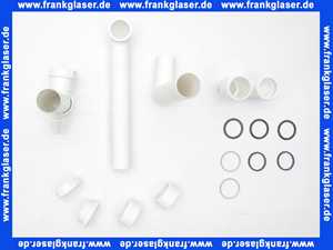 108496 Viega Ablaufverbindung für Doppelspüle, Kunststoff, Ablauf zentrisch, Abwasserschlauchanschluss mit Kappe, Höhenausgleichstück, Ablauf waagerecht, Röhrengeruchverschluss, 1 1/2 Zoll, Maß 90-310, Durchmesser 40, Modell 79485