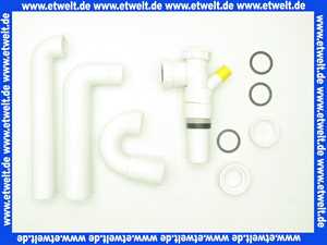 110536 Viega Ablaufverbindung für Doppelspüle, Kunststoff, Ablauf zentrisch, Abwasserschlauchanschluss mit Kappe, Höhenausgleichstück, Ablauf waagerecht, Röhrengeruchverschluss, 1 1/2 Zoll, Maß 90-310, Durchmesser 50, Modell 79485