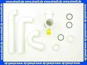 110536 Viega Ablaufverbindung für Doppelspüle, Kunststoff, Ablauf zentrisch, Abwasserschlauchanschluss mit Kappe, Höhenausgleichstück, Ablauf waagerecht, Röhrengeruchverschluss, 1 1/2 Zoll, Maß 90-310, Durchmesser 50, Modell 79485