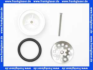 117429 Viega Ablaufventil für Spüle, Sieb Edelstahl, Ventilunterteil Kunststoff, 1 1/2 Zoll, Durchmesser 80, Aufbauhöhe Ventilunterteil 40, Modell 7121K