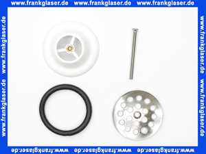 117429 Viega Ablaufventil für Spüle, Sieb Edelstahl, Ventilunterteil Kunststoff, 1 1/2 Zoll, Durchmesser 80, Aufbauhöhe Ventilunterteil 40, Modell 7121K