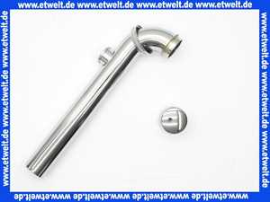 119942 Viega Ablaufbogen 90° Messing verchromt mit Rohrbelüfter, Überwurfmutter, Durchmesser 32, L 250, Modell 5611.01