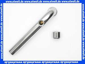 119942 Viega Ablaufbogen 90° Messing verchromt mit Rohrbelüfter, Überwurfmutter, Durchmesser 32, L 250, Modell 5611.01