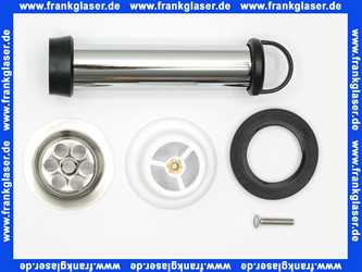 126032 Viega Standrohrventil für Spüle, Ventiloberteil Edelstahl, Ventilunterteil Kunststoff, Standrohr Messing verchromt, Aufbauhöhe Ventilunterteil 40, 1 1/2 Zoll, L 140, Durchmesser 70, Modell 7721