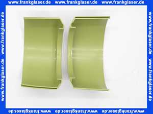 131609 Viega Rosette für WC-Anschlussbogen, WC-Anschlussrohr, Kunststoff, 2-teilig, Kennzeichnung für Schrägschnitt 22,5°, Durchmesser 100, Höhe 90, Modell 3821, moosgrün