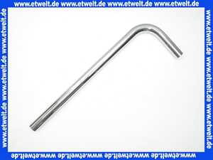 136376 Viega Ablaufrohr 90° für Flaschengeruchverschluss, Messing verchromt, ohne Bördelrand, Durchmesser 40, L1 220 L2 680, Modell 5792-111