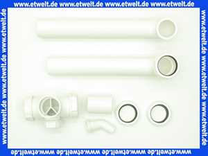 444853 Viega Ablaufverbindung für Doppelspüle, Kunststoff, Ablauf zentrisch, Abwasserschlauchanschluss, Höhenausgleichstück, Höhenverstellung, 1 1/2 Zoll, Maß 180-600, Modell 792.3