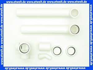 444853 Viega Ablaufverbindung für Doppelspüle, Kunststoff, Ablauf zentrisch, Abwasserschlauchanschluss, Höhenausgleichstück, Höhenverstellung, 1 1/2 Zoll, Maß 180-600, Modell 792.3