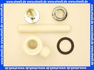 470081 Viega Flaschengeruchverschluss für WT ohne Überlauf, Kunststoff, Abdeckhaubenstandrohr verchromt herausziehbar, Ablaufrohr weiß, Geruchverschluss weiß, Durchmesser 32, Modell 5420