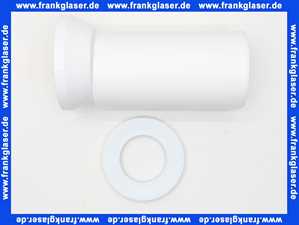 614775 Viega Anschlussrohr für Toleranzausgleich beim WC-Ablaufanschluss, Kunststoff, Lippendichtung, Muffe exzentrisch, Durchmesser 100, L 255, Modell 3815.1, weiß-alpin