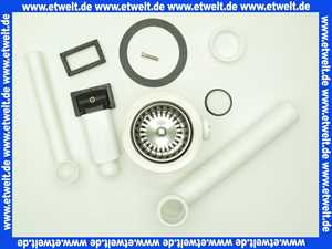 678548 Viega Ab-/Überlauf ohne Bowdenzugmechanik, Überlauf, Überlaufdichtung, Ablaufbogen 90°, Körbchenventil Edelstahl herausnehmbar, 1 1/2 Zoll, Durchmesser, 114.5, S90, Modell 7139.151