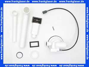 678562 Viega Ablaufventil für Spülen mit 90mm Ablaufloch mit Bowdenzugmechanik, mit quadratischem Überlauf ohne Überlaufsieb mit Siebventil, Ventilkegel und Ablaufbogen Modell 7139.161