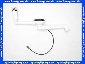 678579 Viega Ablaufventil für Spülen mit 90 mm Ablaufloch mit Bowdenzugmechanik, mit rundem Überlauf und Überlaufsieb, mit Siebventil, Ventilkegel und Ablaufbogen Modell 7139.162