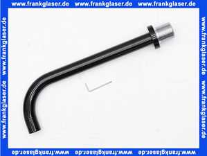 VR02017 Vola Auslauf gerade mit Ausladung 225 mm Anschlussmuffe VR19 Schwarz glaenzend