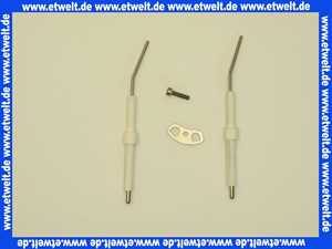 24505014457 Weishaupt Zündelektrodensatz MB 900 WL5-purflam bestehend aus 2x Zündelektrode, 1x Befestigungsblech und 1x Schraube M4 x 16
