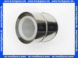 48000009472 Weishaupt Bogen INOX/PP DN 125/80 45 Grad für Außenwand-Montage oder im Gebäude