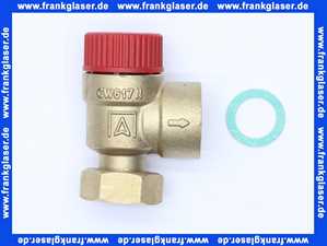 Weishaupt Sicherheitsventil 3 bar mit Überwurf- mutter G3/4 und Flachdichtung 48300000512