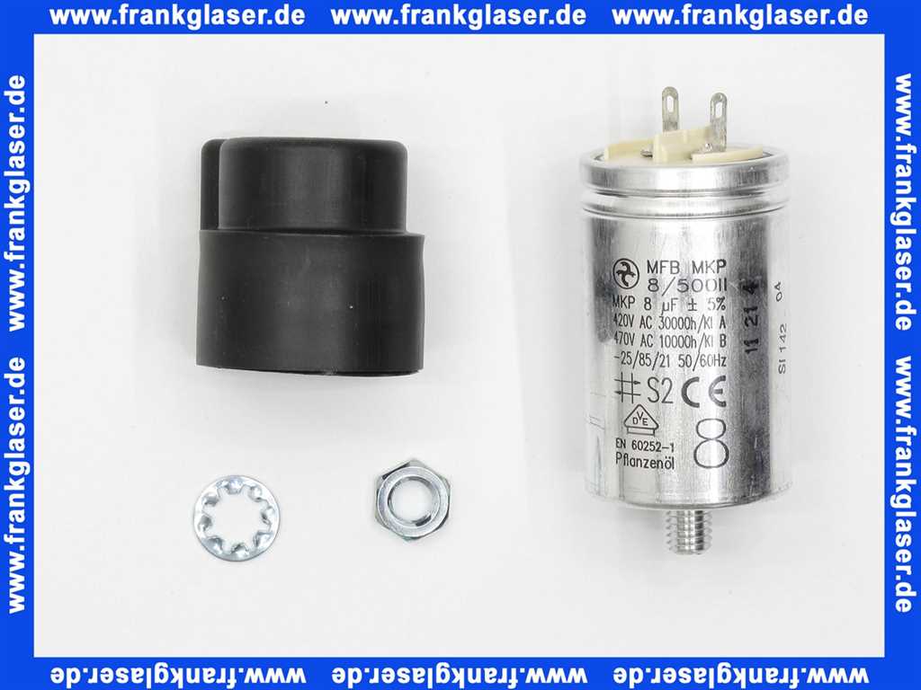 713476 Weishaupt Kondensator-Set 8,0 uF 420V Anschlussfahnen 2,8 