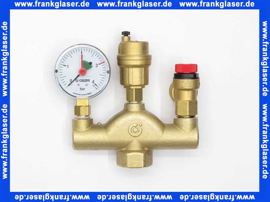 Kesselsicherheitsgruppe bis 50kW DN25 1 Zoll Messing komplett mit Isolierung Sicherheritsventil 3bar