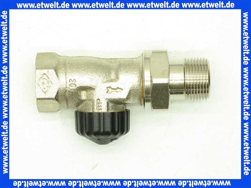 Heimeier Thermostatventil Rotguß vernickelt R 3/4 Zoll Durchgang