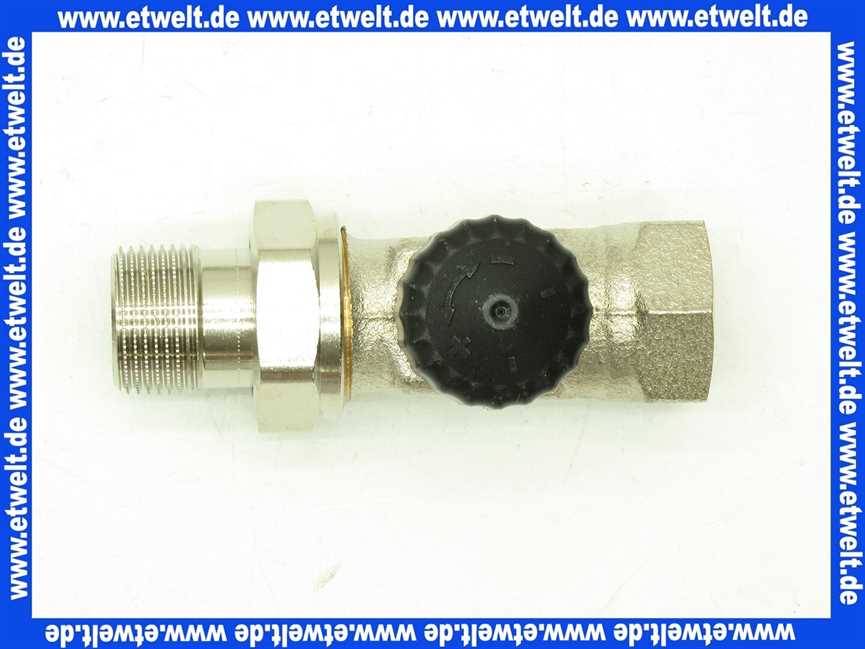 Heimeier Thermostatventil Rotguß vernickelt R 3/4 Zoll Durchgang