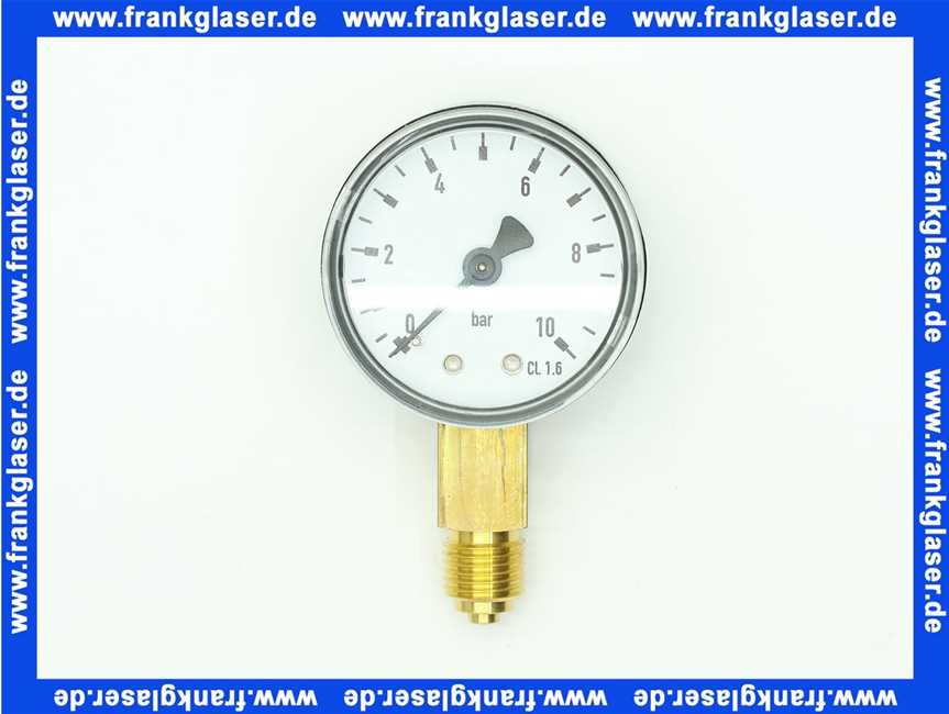 M38TA10 Brauckmann Manometer Gehäusedurchmesser 50mm G1/4 Zoll 0-10 Bar