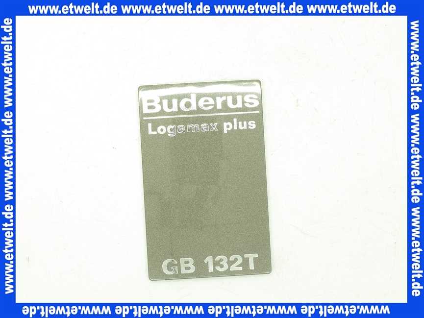 63020677 Buderus Geräteschild Logamax plus GB132T