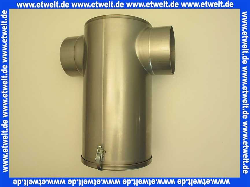 Edelstahl-Abgasschalldämpfer DN 150 Schalldämpfer in T-Form mit abnehmbarer Bodenplatte