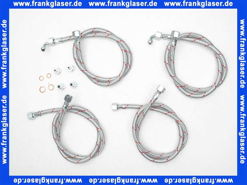 Universal Ölbrennerschlauch-Set für Heizöl inkl. Anschlussnippel und Dichtringen zur Verbindung mit Ölbrenner